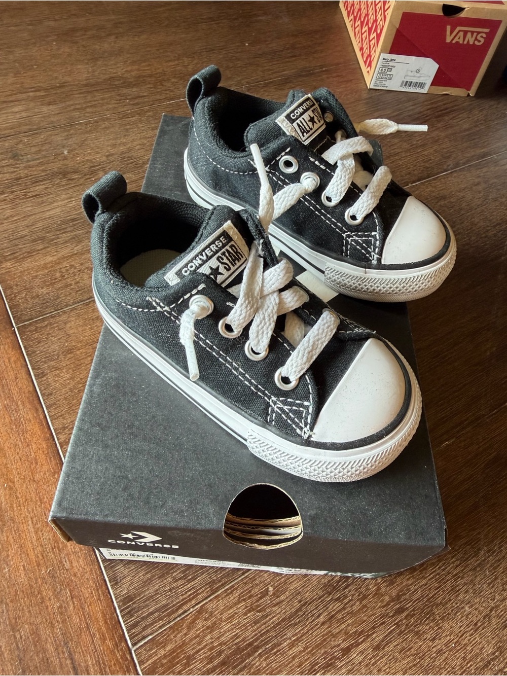 Converse Kids Black and White Low Top Sneakers